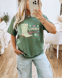 LUCKY GIRL TEE (COMFORT COLORS)