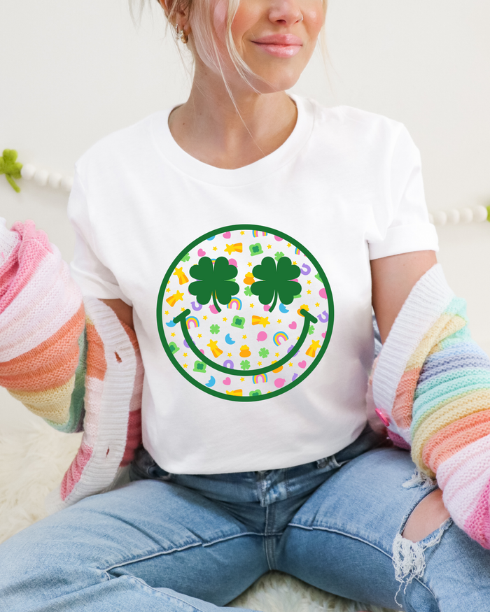 LUCKY CHARMS SMILE TEE (BELLA CANVAS)