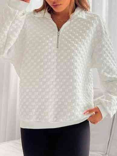 Half Zip Collared Neck Sweatshirt