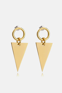 Stainless Steel Triangle Dangle Earrings