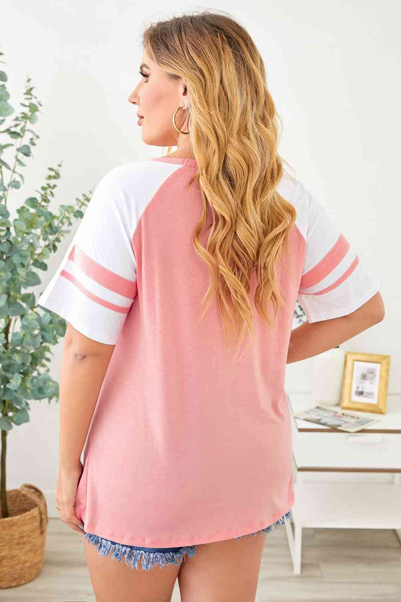 Plus Size Easter Egg Graphic Crisscross Tee Shirt