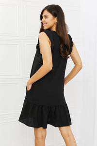 Heimish On The Daily Full Size Ruffle Mini Dress in Black