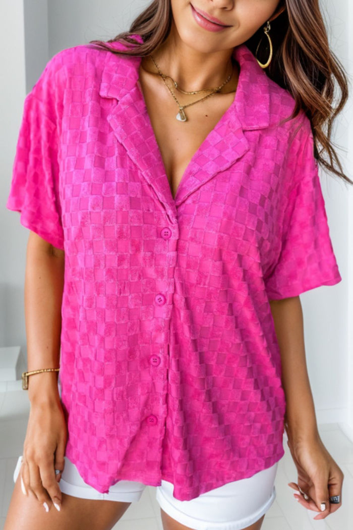 Button Up Dropped Shoulder Shirt