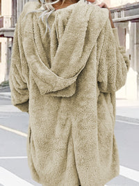 Teddy Hooded Jacket with Pockets