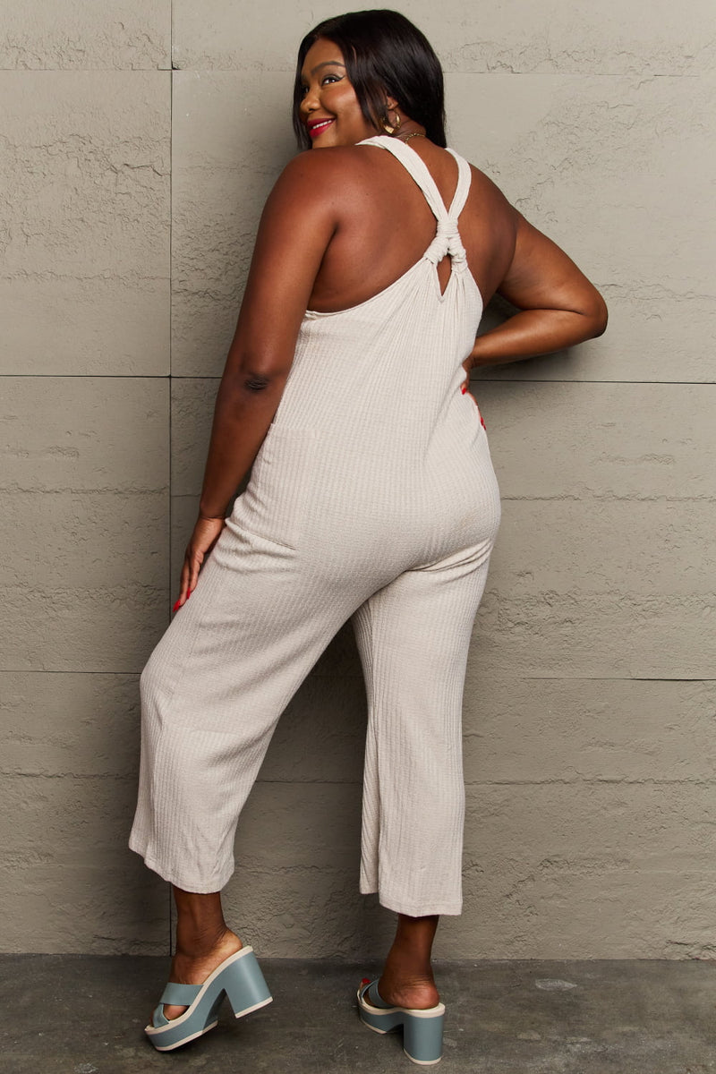 HEYSON Don't Get It Twisted Full Size Rib Knit Jumpsuit