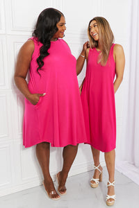 Zenana Full Size Still In Love Sleeveless Midi Dress