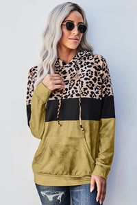 Leopard Color Block Hoodie