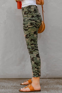 Distressed Camouflage Jeans