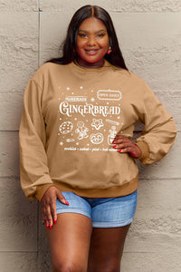 Simply Love Full Size GINGERBREAD Long Sleeve Sweatshirt