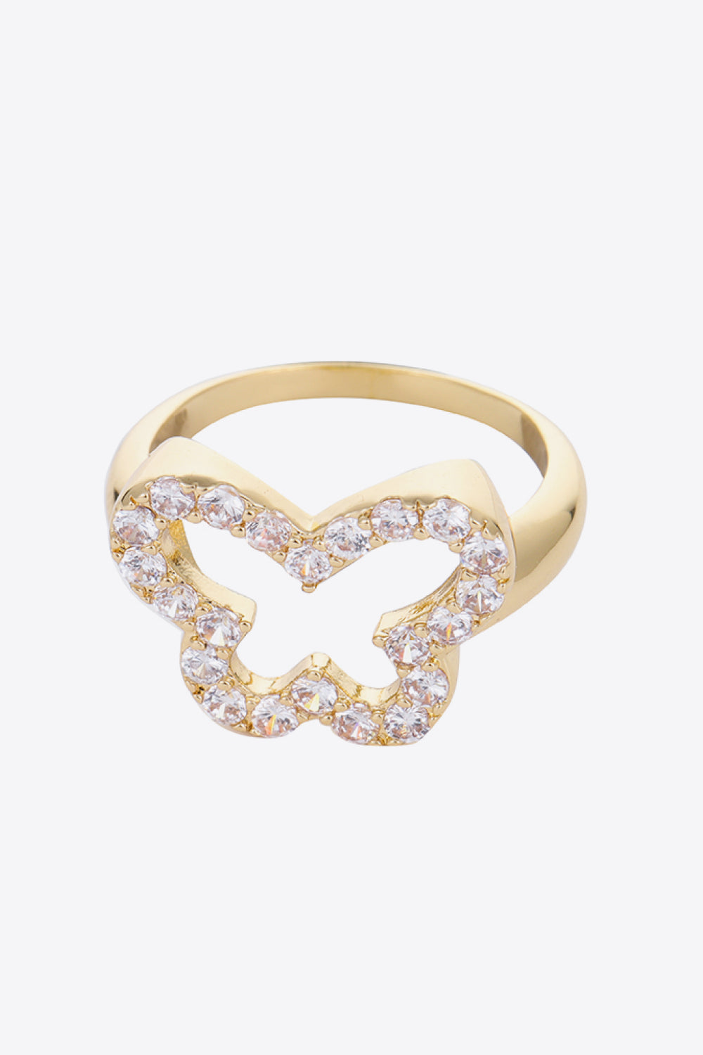 Rhinestone Butterfly-Shaped Ring