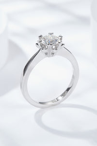 925 Sterling Silver Solitaire Moissanite Ring