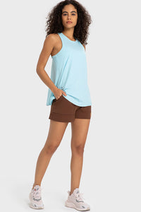 Elastic Waist Sports Shorts with Pockets