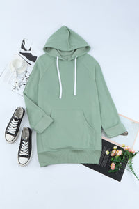 Side Slit Raglan Sleeve Hoodie