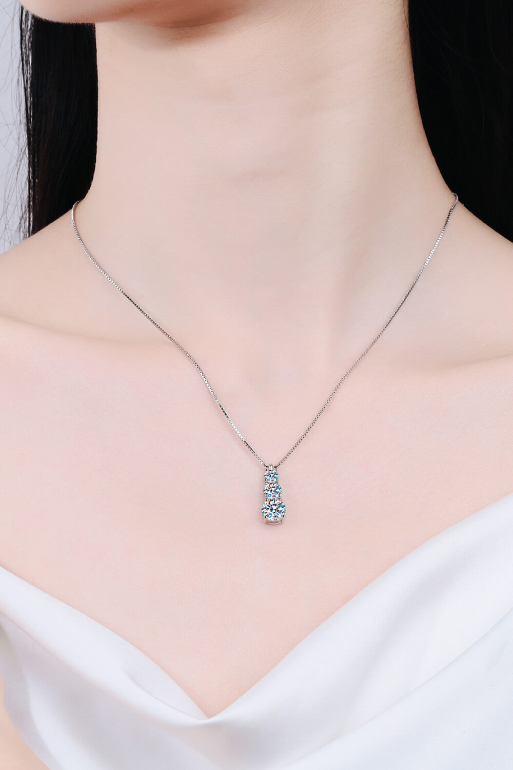 1.8 Carat Moissanite Triple-Pendant Necklace