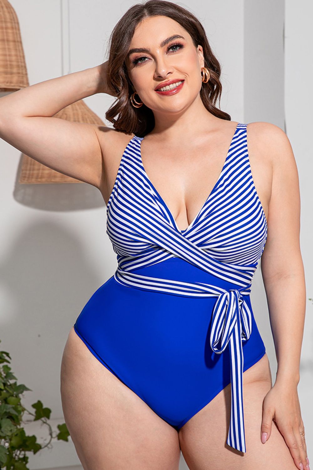 Blue plus hot sale size swimsuit