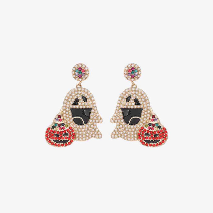 Ghost Rhinestone Alloy Earrings