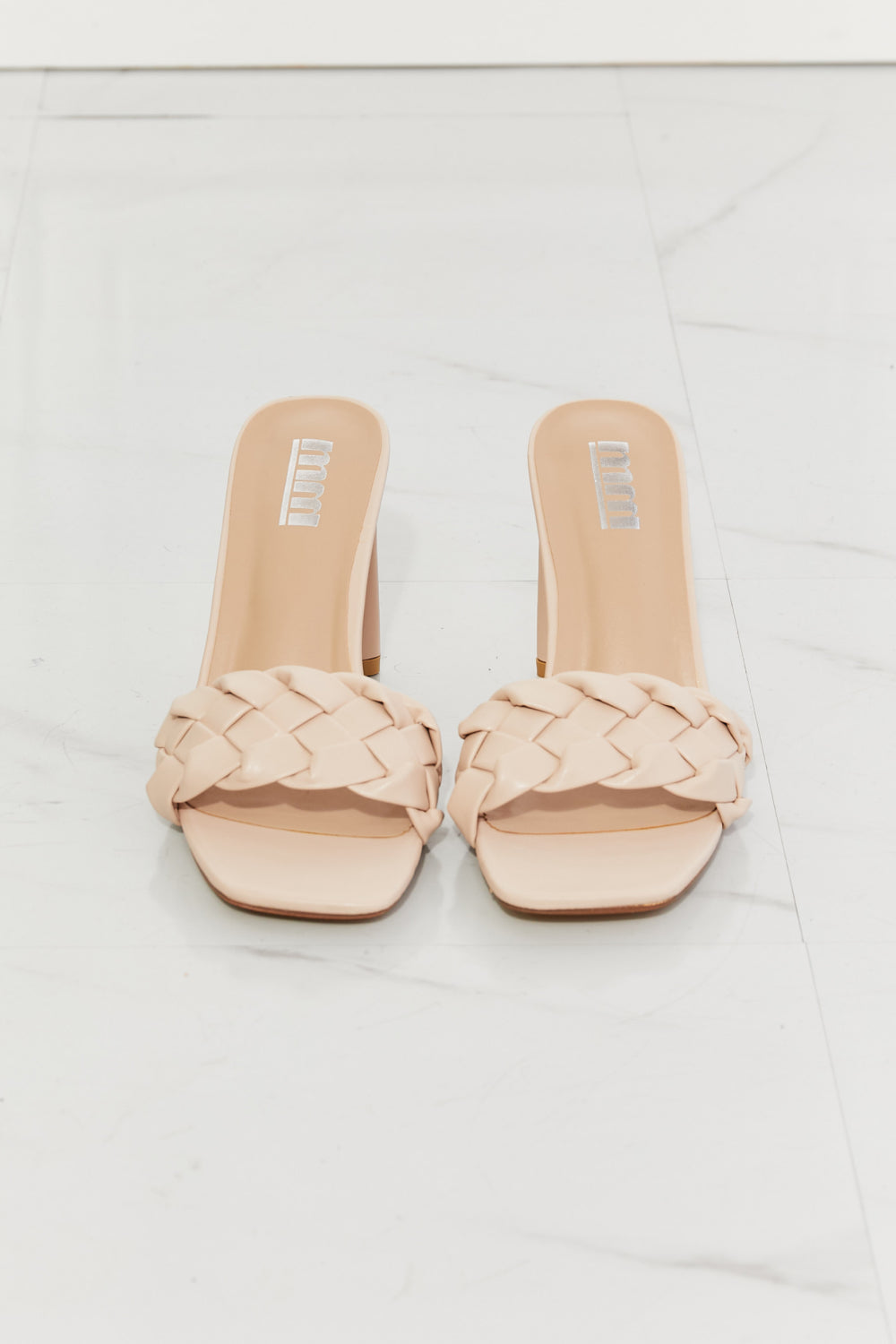 MMShoes Top of the World Braided Block Heel Sandals in Beige