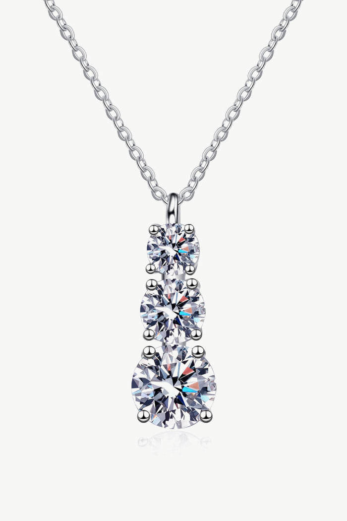 1.8 Carat Moissanite Triple-Pendant Necklace