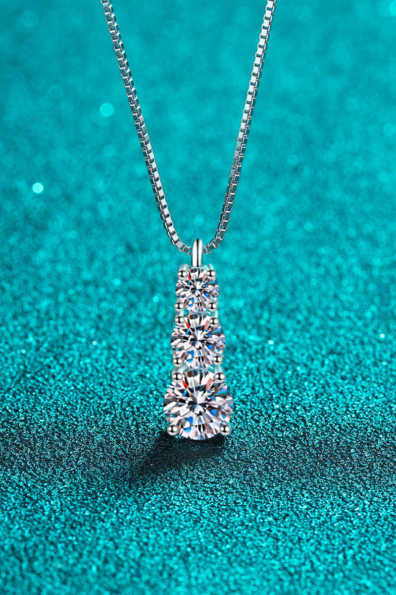 1.8 Carat Moissanite Triple-Pendant Necklace