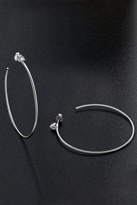 925 Sterling Silver Moissanite Hoop Earrings