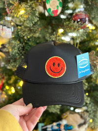 Smiley Face Trucker Hats Multiple Colors